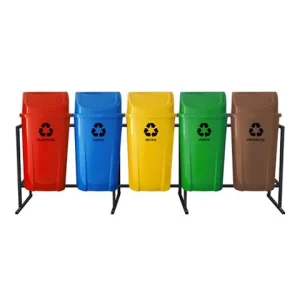 Conjunto 5 Lixeiras para Coleta Seletiva 60L