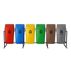 Conjunto 6 Lixeiras para Coleta Seletiva 60L