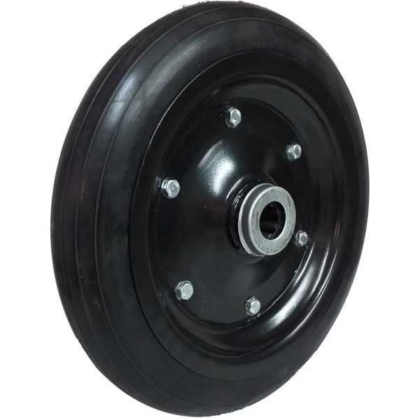 RODA ESTAMPADA 12" PNEU EM BORRACHA MACIÇA ROLAMENTO DE ROLETES