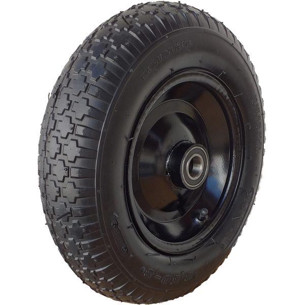 RODA PNEUMÁTICA 350X8 ESTAMPADA ROLAMENTO ESFERA 25MM - CP350X8PE
