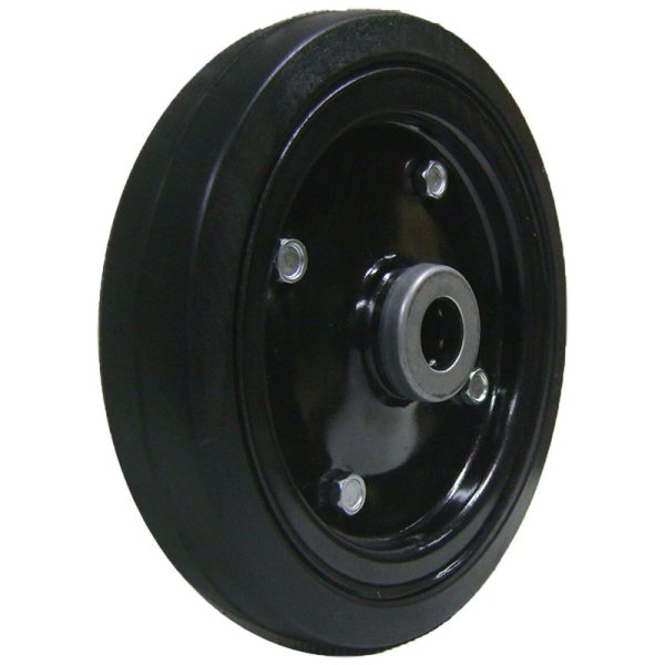 RODA ESTAMPADA 8" PNEU EM BORRACHA MACIÇA ROLAMENTO DE ROLETES