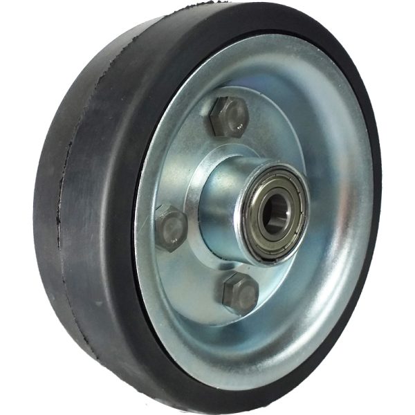 RODA ESTAMPADA 514 PNEU EM BORRACHA MACIÇA 5" ROLAMENTO DE ESFERAS 12MM