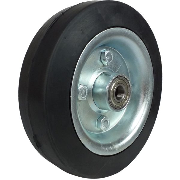 RODA ESTAMPADA 614 PNEU EM BORRACHA MACIÇA 6" ROLAMENTO DE ESFERAS 12MM