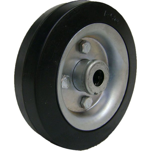 RODA ESTAMPADA 614 PNEU EM BORRACHA MACIÇA 6" ROLAMENTO DE ROLETES