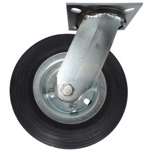 RODIZIO GIRATORIO DE PLACA 250X4 PNEU MACIÇO C/ RODA ESTAMPADA