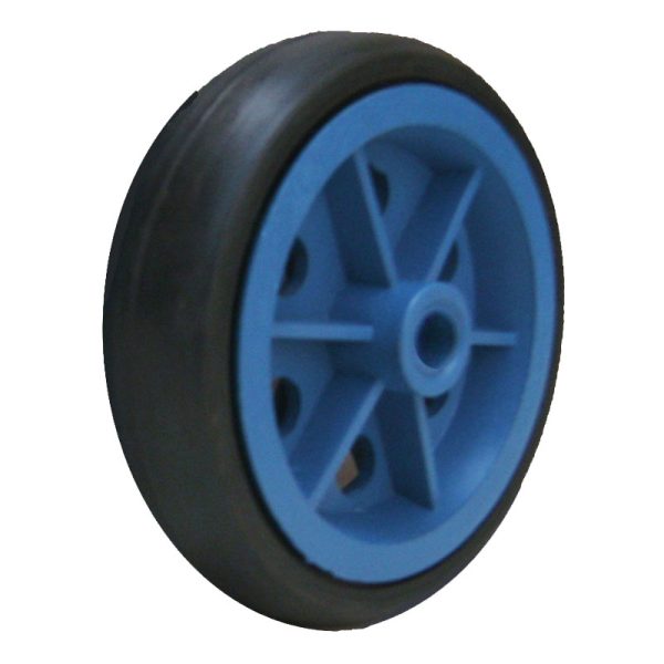 RODA PLASTICA COM PNEU DE BORRACHA 5" FURO PASSANTE - P5F1/2