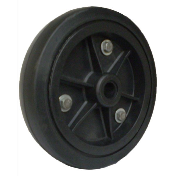 RODA PLASTICA COM PNEU DE BORRACHA 8" FURO PASSANTE