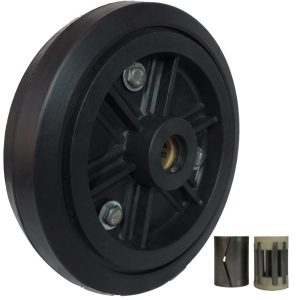 RODA PLASTICA COM PNEU EM BORRACHA 8″ ROLAMENTO DE ROLETE