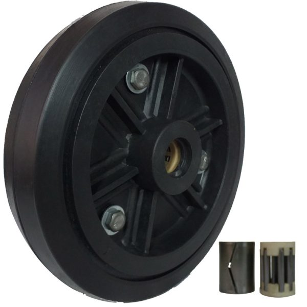 RODA PLASTICA COM PNEU EM BORRACHA 8" ROLAMENTO DE ROLETE