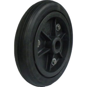RODA PLASTICA COM PNEU DE BORRACHA 9″ FURO PASSANTE