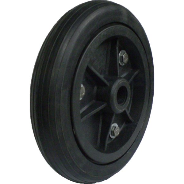 RODA PLASTICA COM PNEU DE BORRACHA 9" FURO PASSANTE