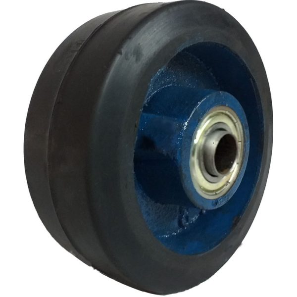 RODA FERRO REVESTIDA EM BORRACHA 4" ROLAMENTO DE ESFERAS RB414E15