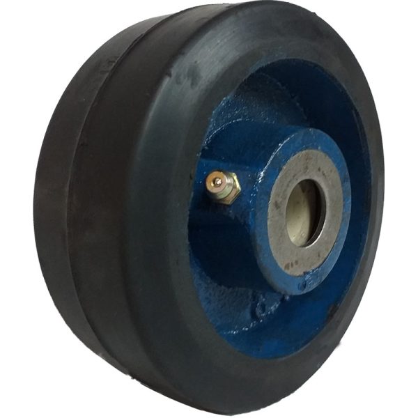RODA FERRO REVESTIDA EM BORRACHA 4" ROLAMENTO DE ROLETES RB414R58