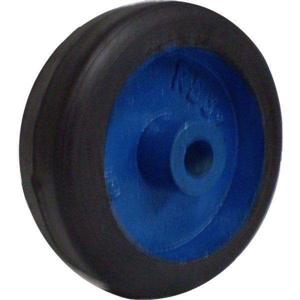 RODA FERRO REVESTIDA EM BORRACHA 5" FURO PASSANTE - RB514