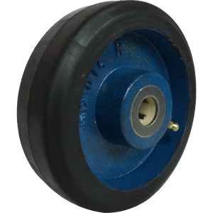 RODA FERRO REVESTIDA EM BORRACHA 5″ ROLAMENTO DE ROLETES RB514R58