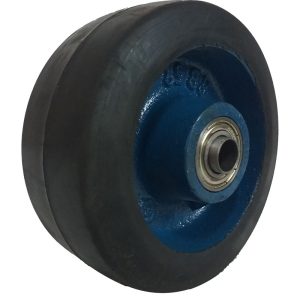 RODA FERRO REVESTIDA EM BORRACHA 5X2″ ROLAMENTO DE ROLETES RB5X2E15