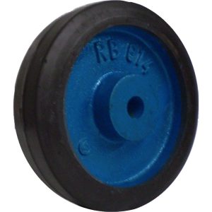 RODA FERRO REVESTIDA EM BORRACHA 6″ FURO PASSANTE – RB614