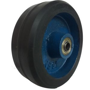 RODA FERRO REVESTIDA EM BORRACHA 6X2″ ROLAMENTO DE ESFERAS RB6X2E15