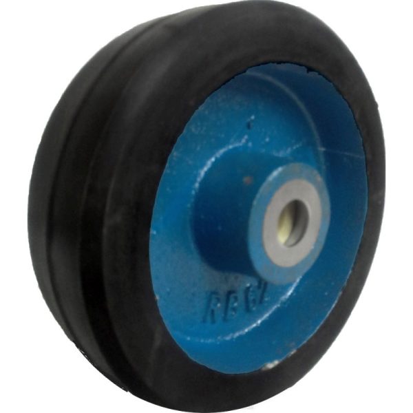 RODA FERRO REVESTIDA EM BORRACHA 6X2" ROLAMENTO DE ROLETES RB6X2R58