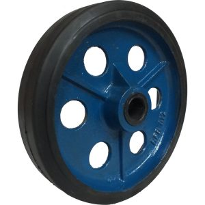 RODA FERRO REVESTIDA EM BORRACHA 812 8″ FURO PASSANTE RB812N78