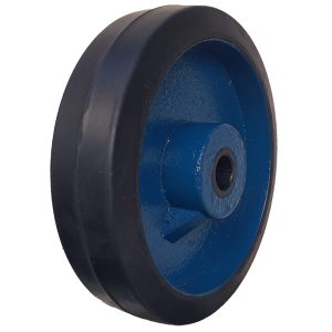 RODA FERRO REVESTIDA EM BORRACHA 8X2″ FURO PASSANTE 7/8′ RB8X2F78