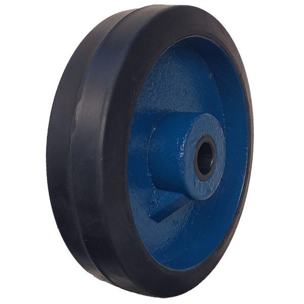 RODA FERRO REVESTIDA EM BORRACHA 8X2" FURO PASSANTE 7/8' RB8X2F78