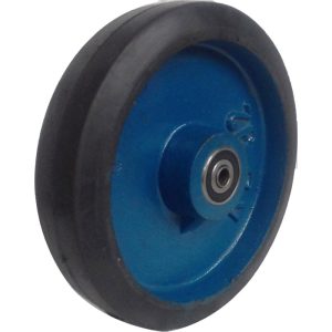 RODA FERRO REVESTIDA EM BORRACHA 9X2″ ROLAMENTO DE ESFERAS RB9X2E15
