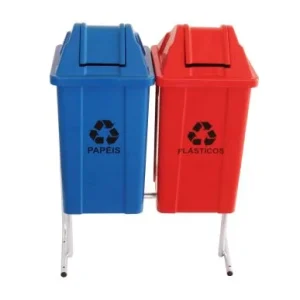 Conjunto De Coleta Seletiva De 60L Com 02 Lixeiras