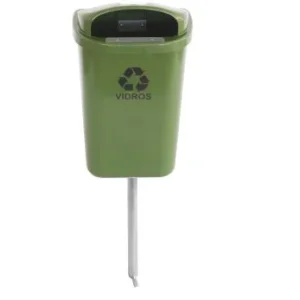 Lixeira Individual Para Coleta Seletiva 50L (com poste)
