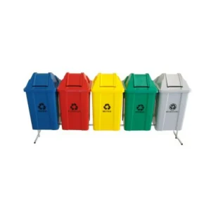 Conjunto De Coleta Seletiva De 100L Com 05 Lixeiras