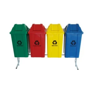 Conjunto De Coleta Seletiva De 60L Com 04 Lixeiras