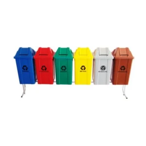 Conjunto De Coleta Seletiva De 60L Com 06 Lixeiras