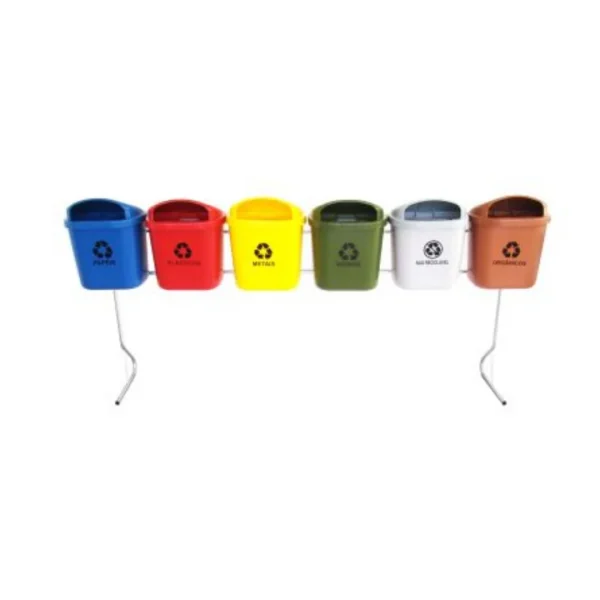 Conjunto De Coleta Seletiva De 40L Com 06 Lixeiras