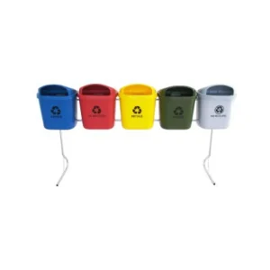 Conjunto De Coleta Seletiva De 40L Com 05 Lixeiras