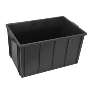 Caixa Plástica Organizadora 180L Empilhavel Preta- Sem Tampa