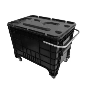 Caixa Plástica 372 Litros Com Puxador Lateral Sem Tampa Preta