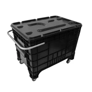 Caixa Plástica 372 Litros Com Puxador Lateral Sem Tampa Preta