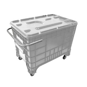 Caixa Plástica GRU 372 Litros Com Puxador Lateral Completa Branca