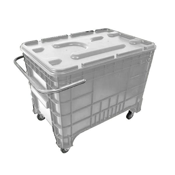 Caixa Plástica GRU 372 Litros Com Puxador Lateral Completa Branca