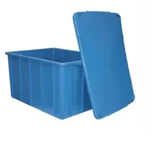 Caixa Organizadora, Lar 180L Fechada Com Tampa, Azul