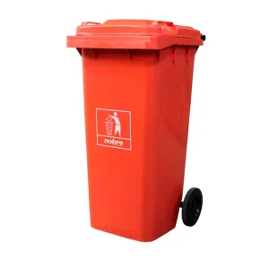 Coletora Plástica Com Rodas – 240 Litros – Laranja – Mod. Europeu – Nobre