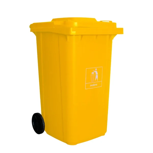 Coletora Plástica Com Rodas - Amarelo - Mod. Europeu - Nobre