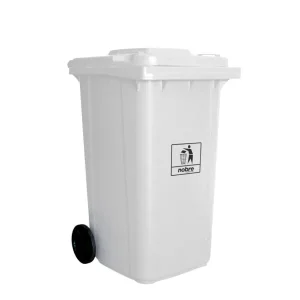 Coletora Plástica Com Rodas – 120 Litros – Branca – Mod. Europeu – Nobre