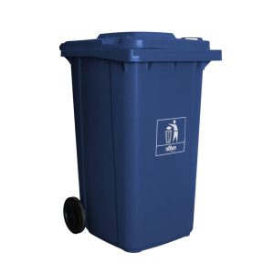 Coletora Plástica Com Rodas – 240 Litros – Azul – Mod. Europeu – Nobre