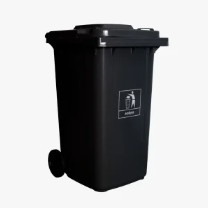 Coletora Plástica Com Rodas – 120 Litros – Preto – Mod. Europeu – Nobre