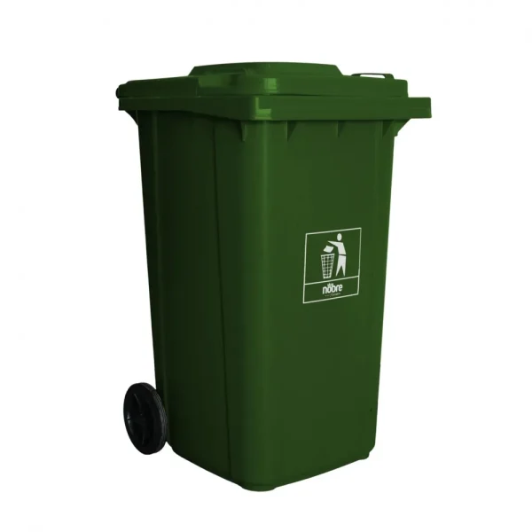 Coletora Plástica Com Rodas - Verde - Mod. Europeu - Nobre