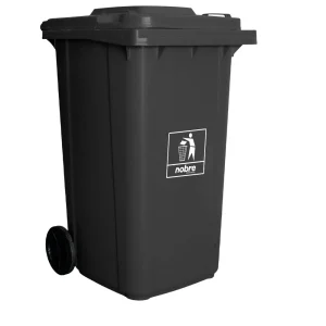 Coletora Plástica Com Rodas – 240 Litros – Cinza – Mod. Europeu – Nobre