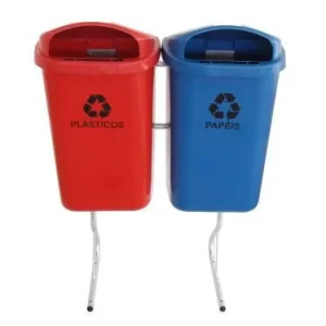 Conjunto De Coleta Seletiva De 50L Com 02 Lixeiras