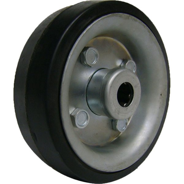RODA ESTAMPADA 514 PNEU EM BORRACHA MACIÇA 5" ROLAMENTO DE ROLETES